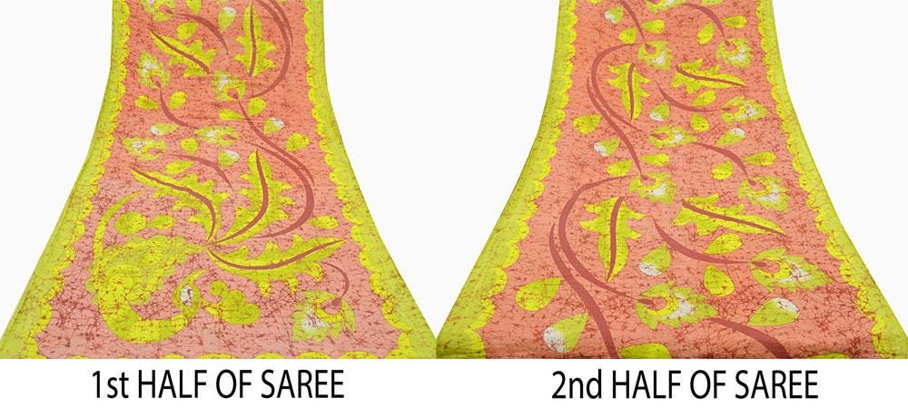 Indian Vintage Sari Batik Printed Sarees Pure Cotton Craft Fabric 5Yd Soft Sewing Sarong Wrap Boho Quilting Crafting Upcycle Dress making