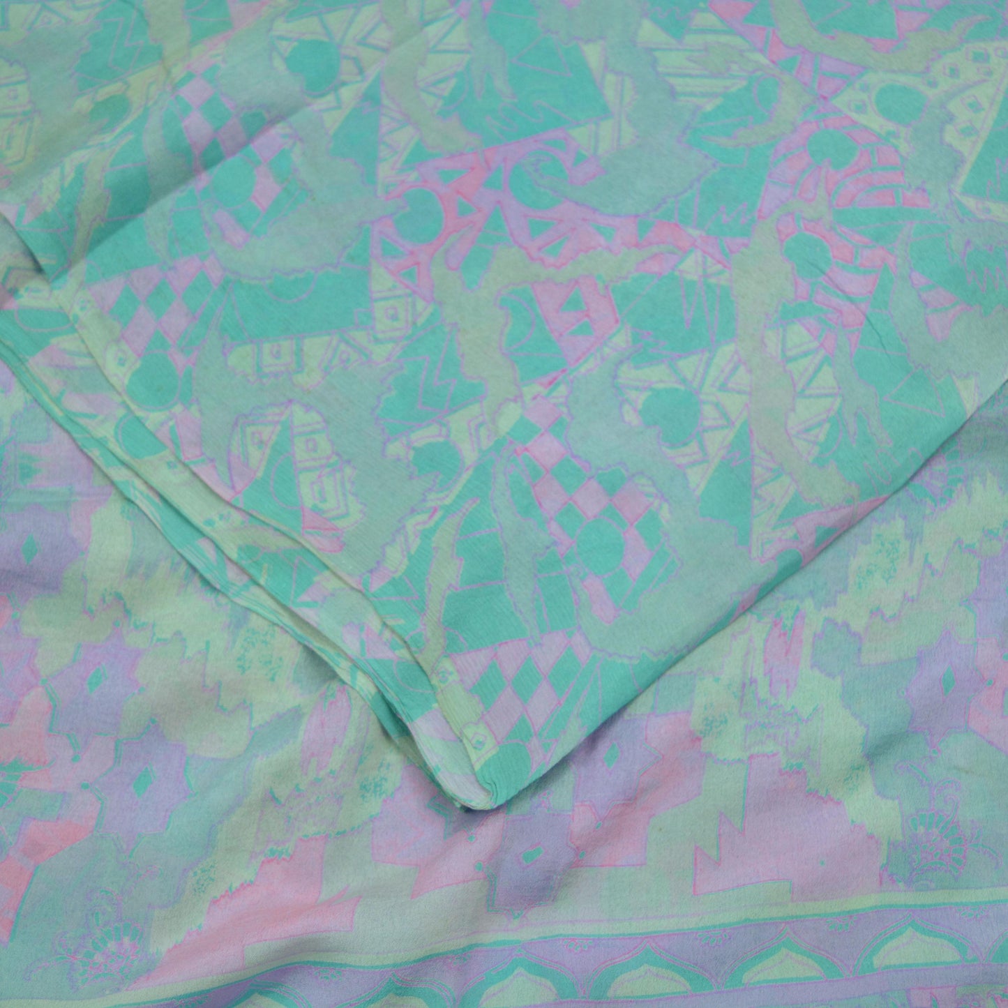 Indian Vintage Gray & Pink Sarees 100% Pure Silk Printed Sari 5yd Sewing Craft Fabric Dress Making Soft Wrap Boho Crafting Quilting Upcycle