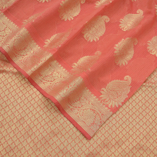 Indian Vintage Sari Pink Hand Woven Sarees 5yd Ethnic Craft Fabric Sewing Wedding Sarees Dress making Upcycle Crafting for Designing