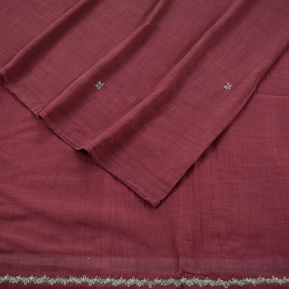 Indian Vintage Maroon Dupatta Long Stole Hand Embroidered stole Pure Cotton Scarves Veil Wrap Soft Floral Zardozi/ Dabka