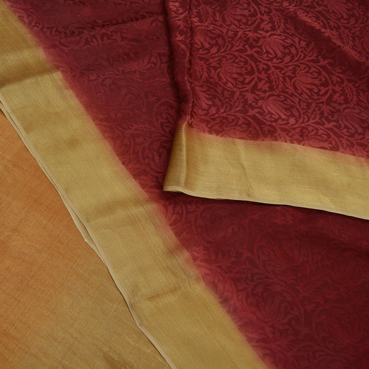 Indian Vintage Sari Pure Crepe Silk Hand Woven Sarees 5yd Sewing Craft Fabric Zari Border Dress making Crafting Quilting