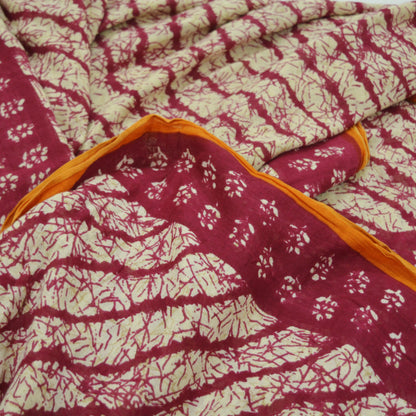 Indian Vintage Sari Pink & Beige Printed Saree 100% Pure Cotton 5Yd Craft Fabric Soft Sewing Sarong Wrap Floral Quilting Dress designing