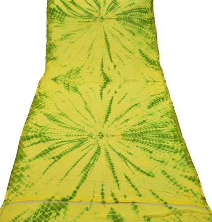 Indian Vintage Yellow & Green Dupatta Long Stole Pure Chanderi silk Handmade Chikankari Scarves Veil Scarf Wrap Zari Paisley Design