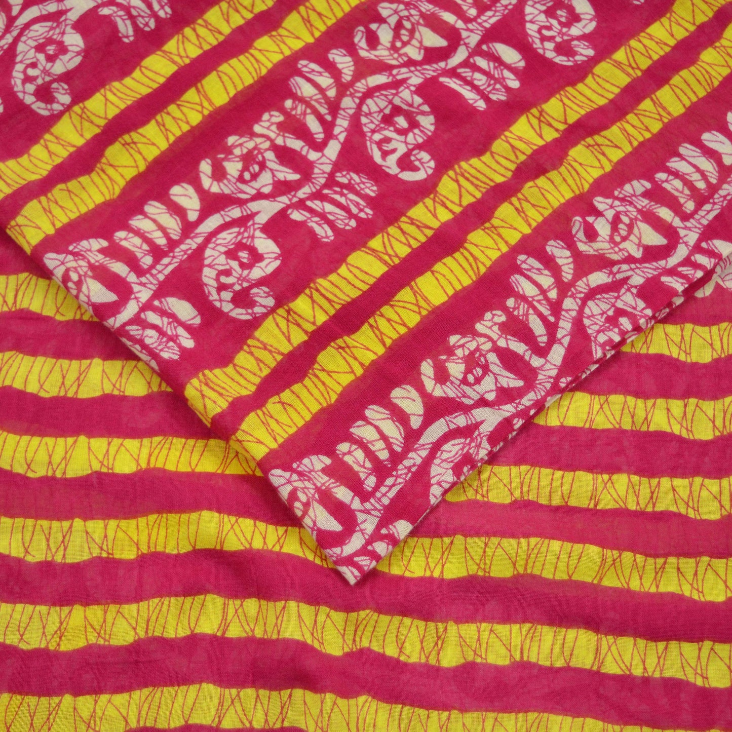 Indian Vintage Sari Pink Batik Printed Saree 100% Pure Cotton 5Yd Craft Fabric Soft Sewing Sarong Wrap Boho Quilting Dress Making