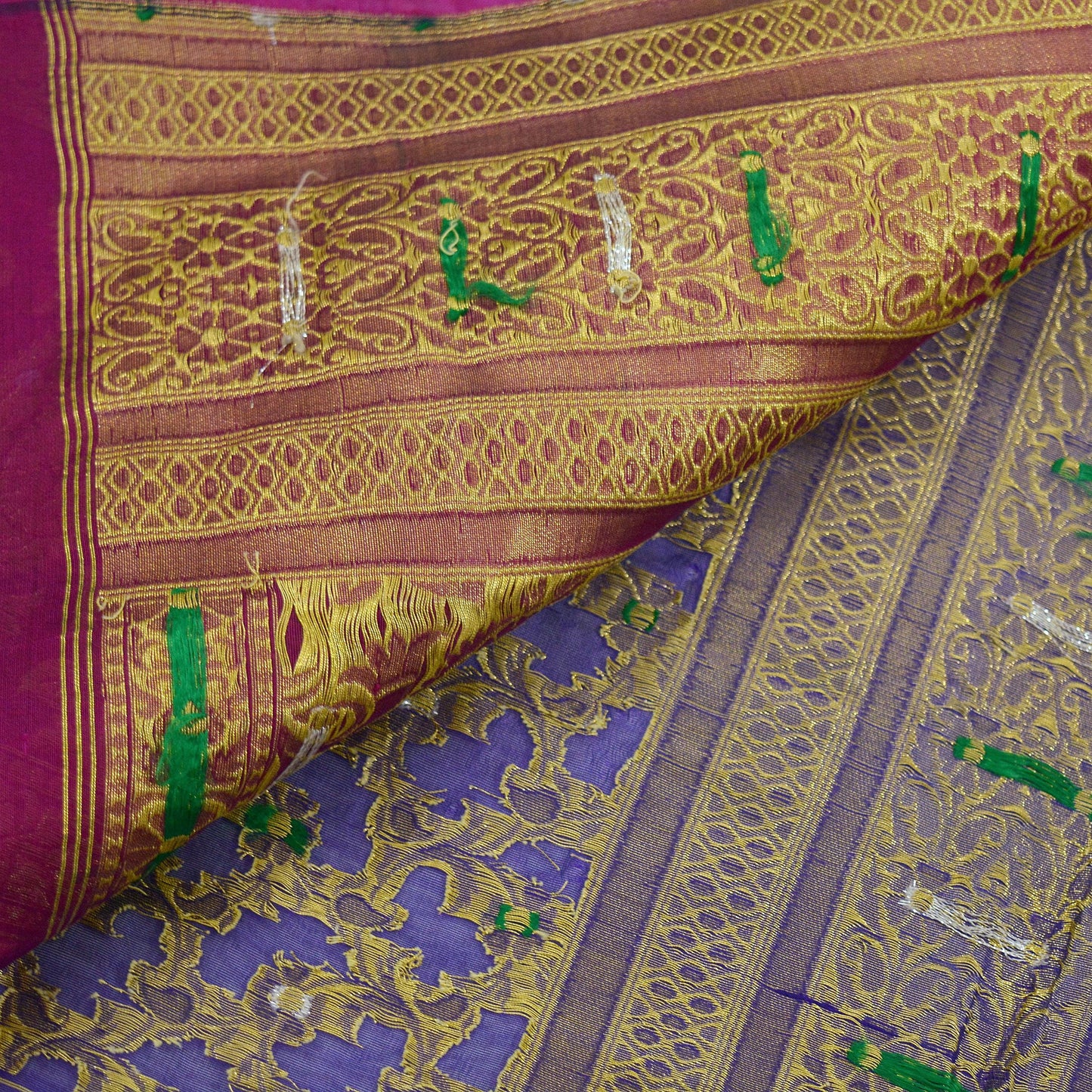 Indian Vintage Sari Heavy Pink & Purple Pure Organza Silk Woven Brocade Banarasi Sarees Zari 5Yd Ethnic Fabric Dress Making Wedding Sarees