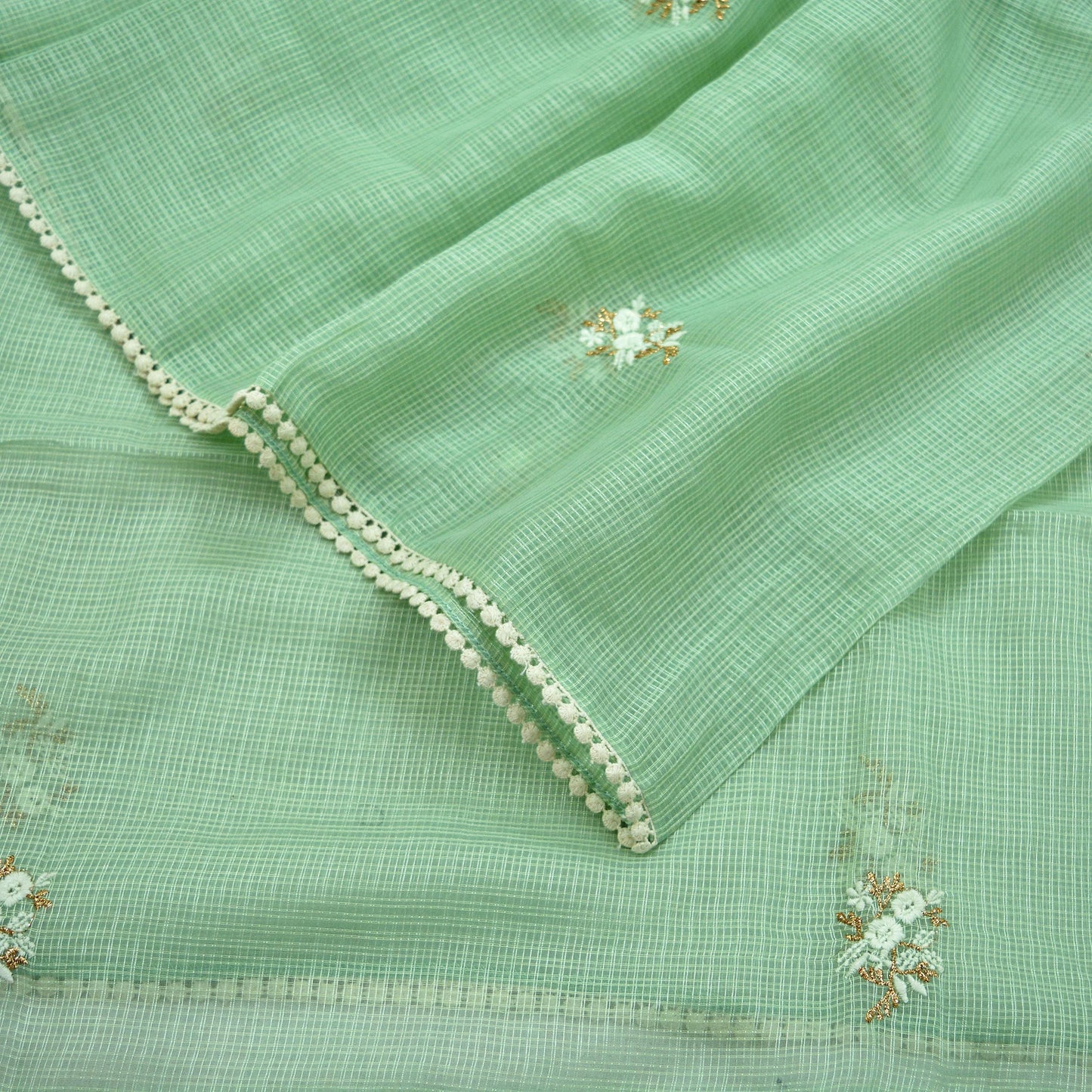 Indian Vintage Dupatta Green Long Stole Pure Silk Hand Embroidered Woven Fabric Scarves Veil Scarf Wrap Soft Hijab Party wear veil