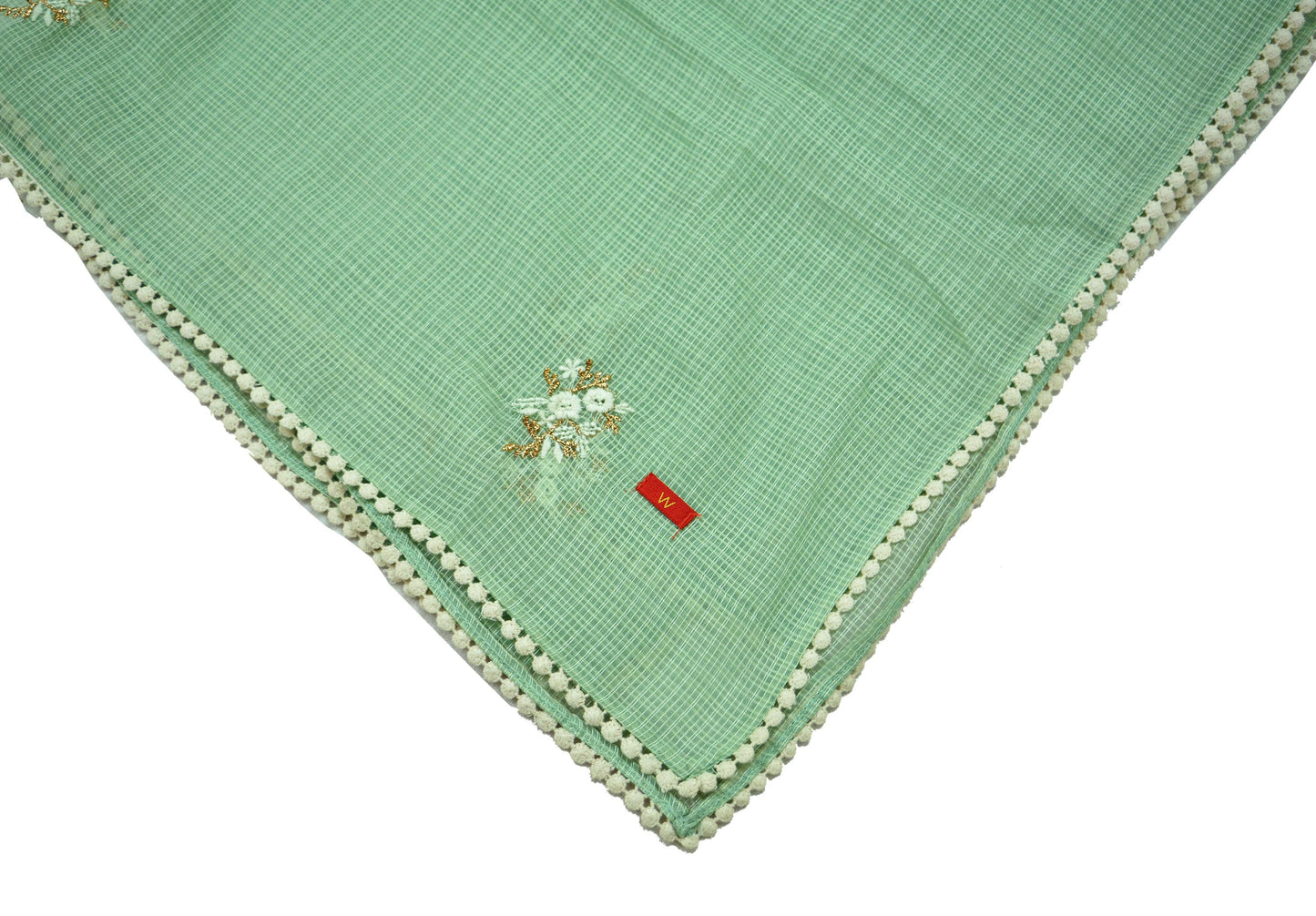 Indian Vintage Dupatta Green Long Stole Pure Silk Hand Embroidered Woven Fabric Scarves Veil Scarf Wrap Soft Hijab Party wear veil