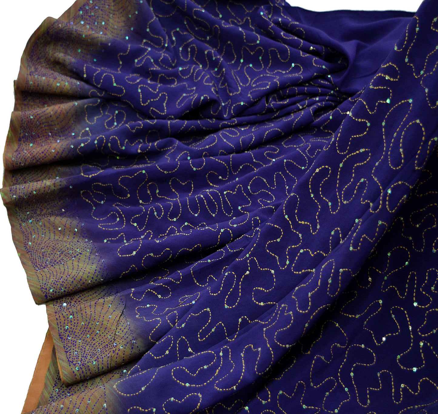 Indian Vintage Sari Purple Pure Crepe Silk Hand Embroidered Kantha Saree 5yd Craft Fabric Sewing Floral Soft Dress making Crafting