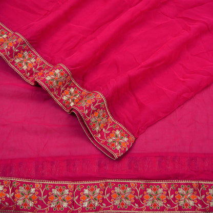 Indian Vintage Pink Dupatta Pure Chiffon silk Long Stole Hand Woven Scarves Floral Design Stole Veil Wrap