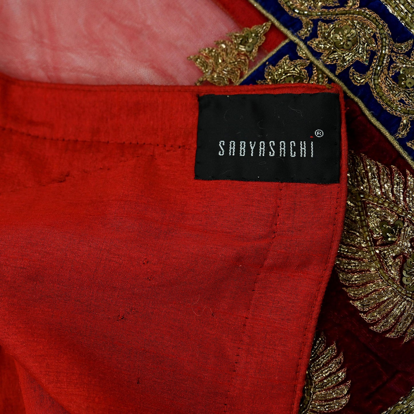 Indian Pre-owned Heavy Wedding Dupatta Red Net Mesh Long Stole Hand Embroidered By Designer sabyasachi Scarves Zardozi Dabka Bridal Veil