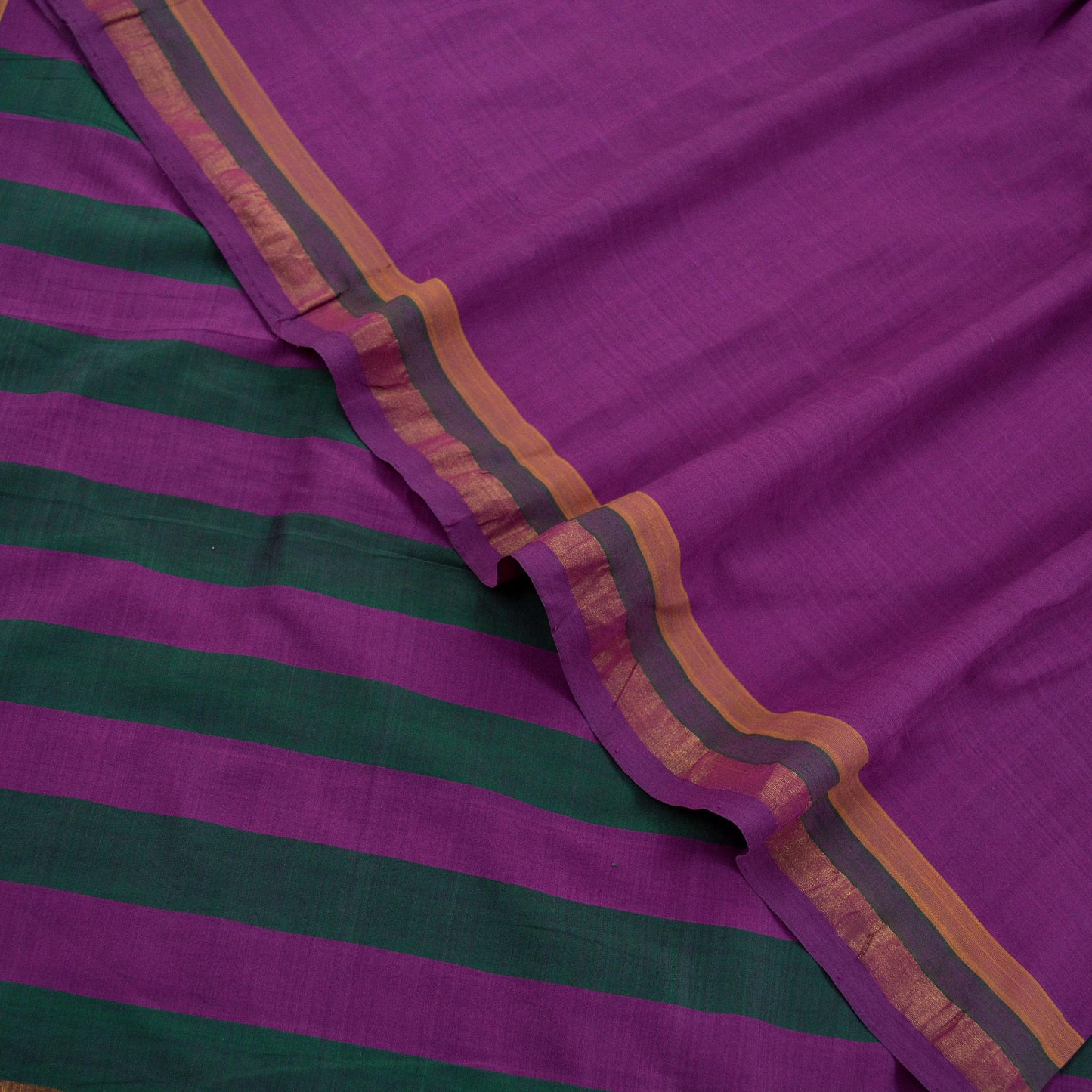 Vintage Sari Purple Pure Cotton Hand Woven Sarees Craft Fabric Zari 5Yd Sewing Soft Crafting Dress making Upcycle Quilting Zigzag