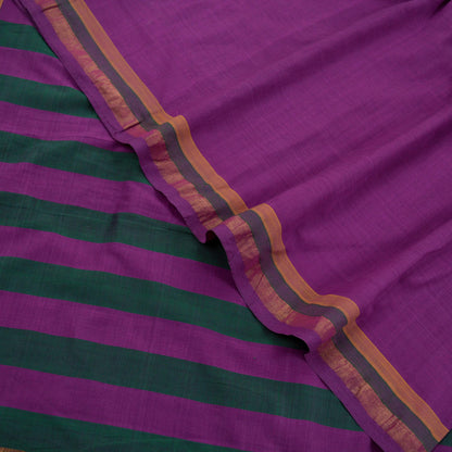 Vintage Sari Purple Pure Cotton Hand Woven Sarees Craft Fabric Zari 5Yd Sewing Soft Crafting Dress making Upcycle Quilting Zigzag