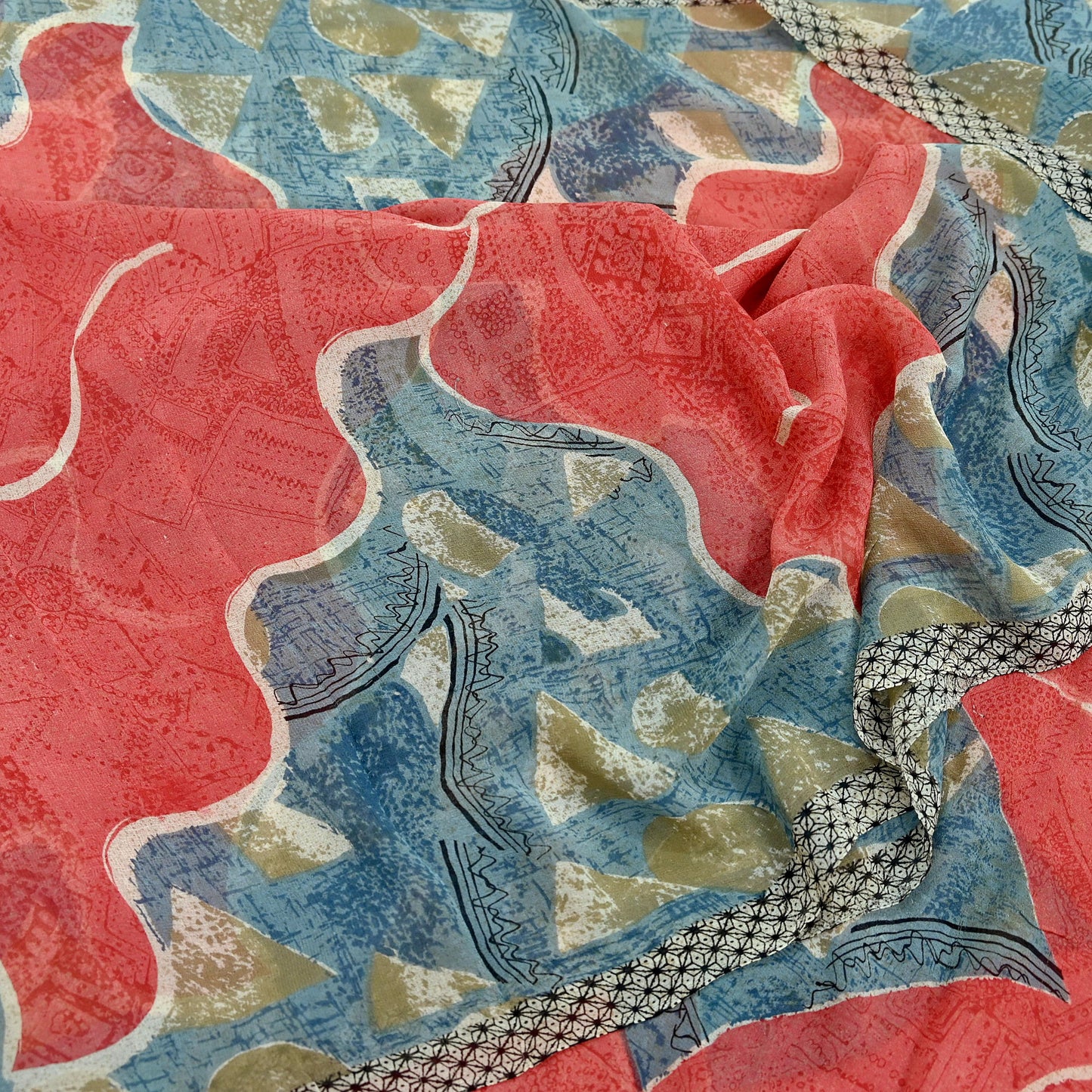Indian Vintage Sari Pink Pure Georgette Silk Printed Saree Craft Fabric Sewing 5Yd Soft Light Dress Making Crafting Quilting Upcycle