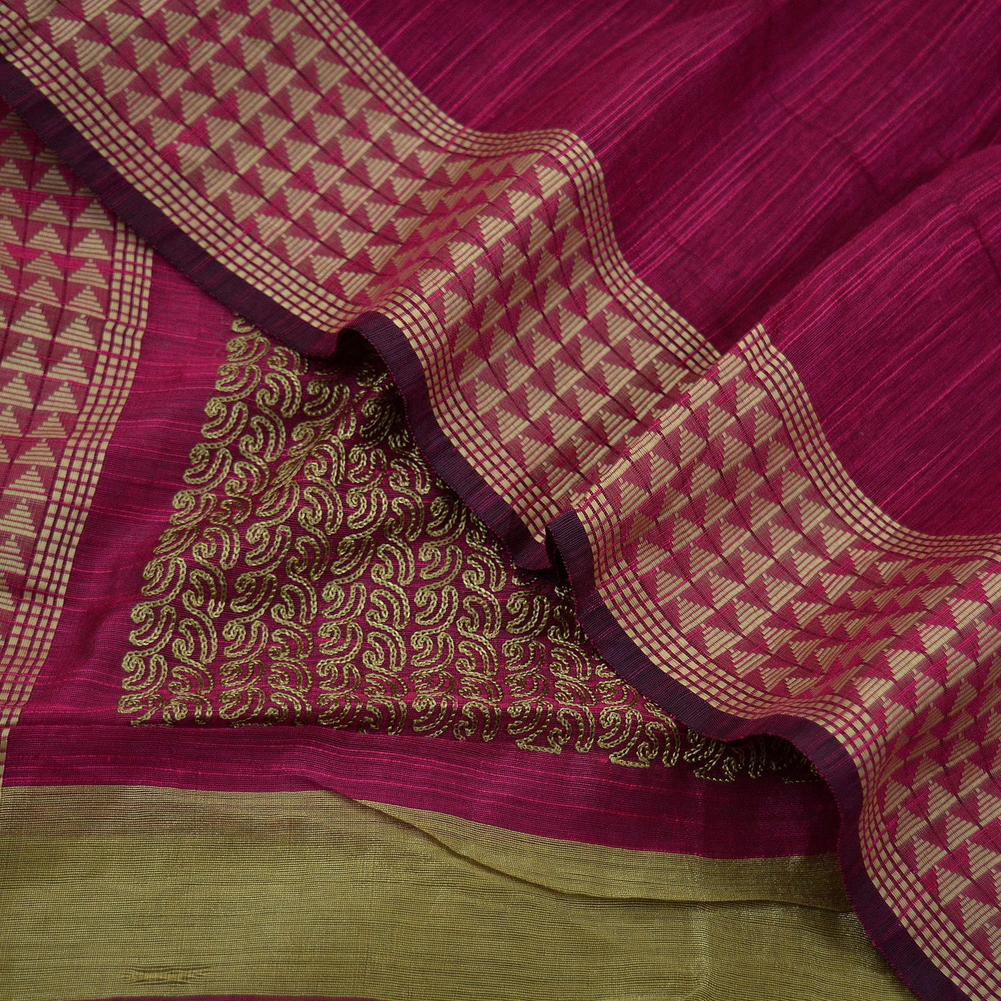Indian Vintage Dupatta Pink Long Stole Hand Embroidery Chanderi Scarves Veil Wrap Boho