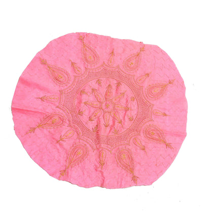 Vintage 1 Appliques Pink Sari Pure Silk Applique VERY OLD ANTIQUE Vintage Hand Embroidered Snippets Remnants Craft Journals India Rare