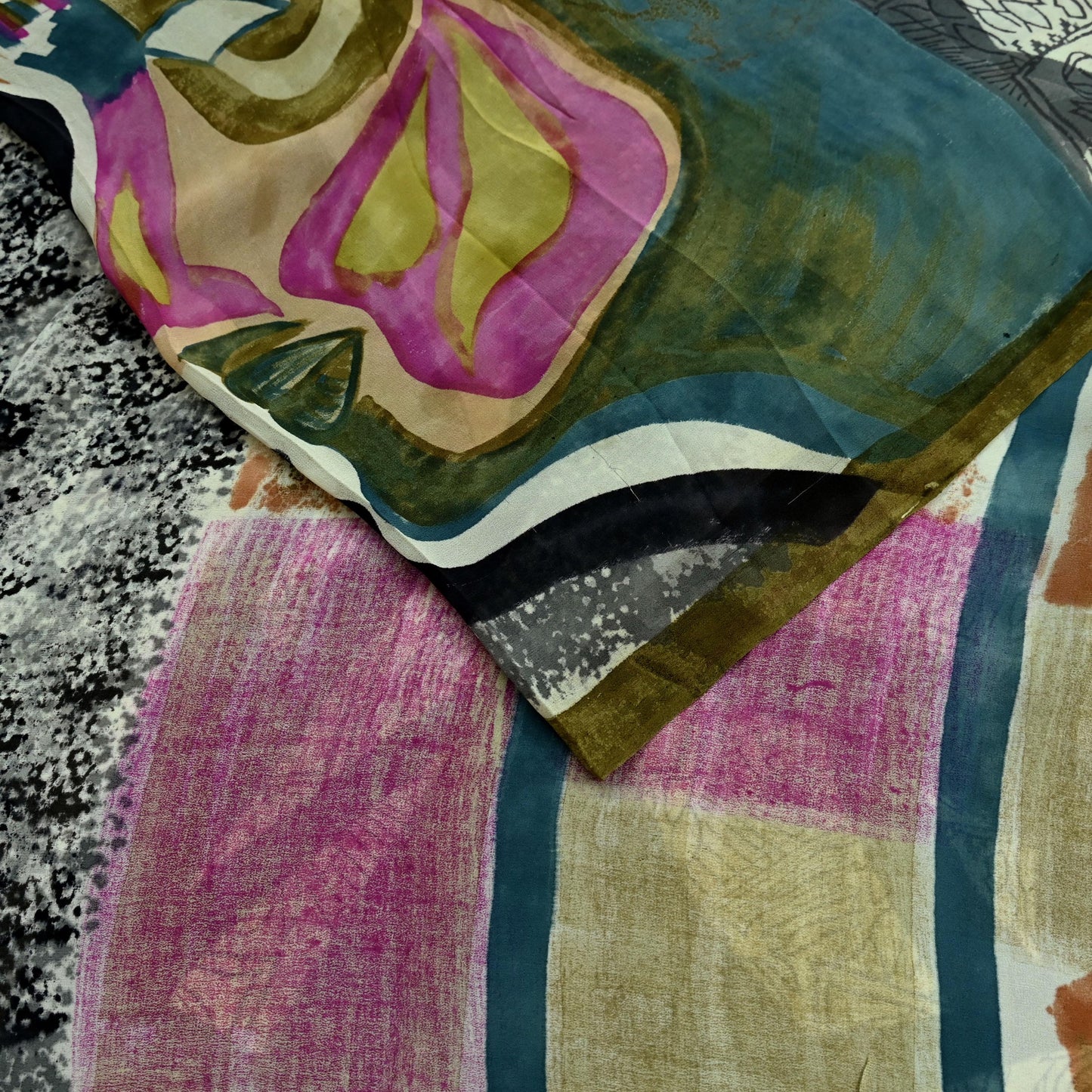 Indian Women Vintage Multi Sarees 100% Pure Georgette Silk Printed Sari Sewing 5yd Soft Craft Floral Design Wrap Boho Dress Making