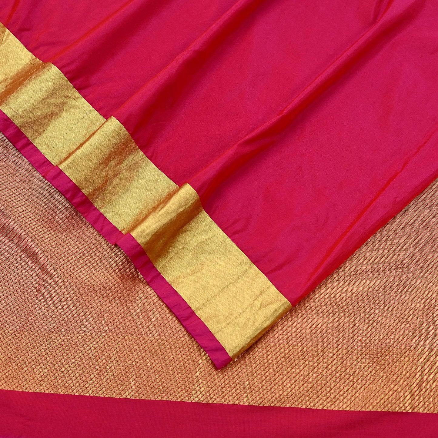 Vintage Heavy Sari Magenta Hand Woven Kanjivaram Artificial Silk Sarees Zari 5Yd Floral Craft Fabric Dress making Crafting Quilting