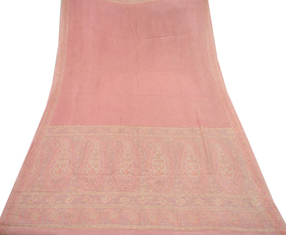 Women Indian Vintage Dupatta Peach Long Stole Pure silk Printed Dupatta Veil Scarves soft Boho Wrap Dressmaking Floral Design