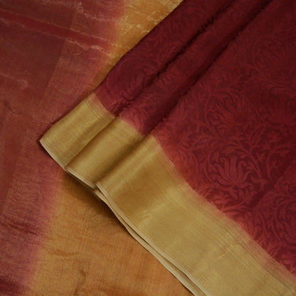 Indian Vintage Sari Pure Crepe Silk Hand Woven Sarees 5yd Sewing Craft Fabric Zari Border Dress making Crafting Quilting