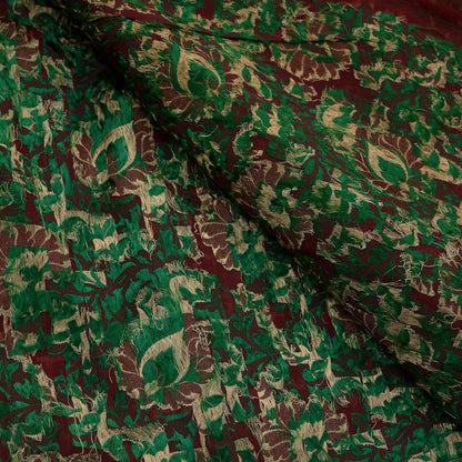 Indian Maroon Color Artificial Silk Hand Woven Brocade Banarasi Zari Work Design Fabric Used in Different Designing in Multi Apparels.