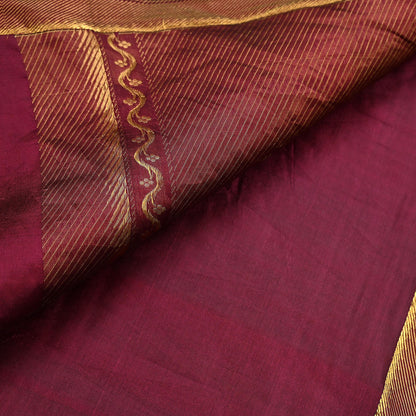 Vintage Heavy Sari Purple Hand Woven Kanjivaram Artificial Silk Sarees Zari 5Yd Floral Craft Fabric Dress making Crafting Quilting