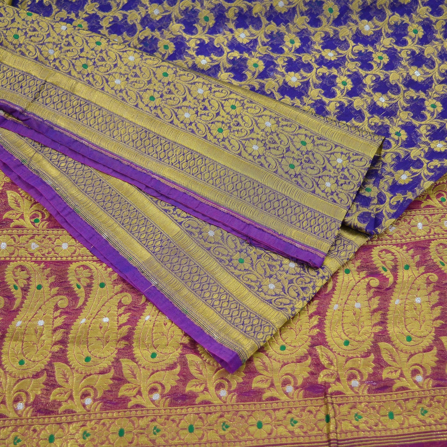 Indian Vintage Sari Heavy Pink & Purple Pure Organza Silk Woven Brocade Banarasi Sarees Zari 5Yd Ethnic Fabric Dress Making Wedding Sarees