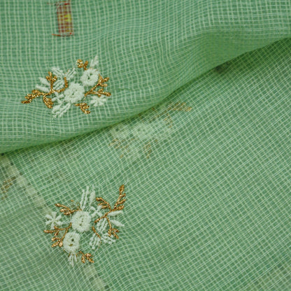 Indian Vintage Dupatta Green Long Stole Pure Silk Hand Embroidered Woven Fabric Scarves Veil Scarf Wrap Soft Hijab Party wear veil