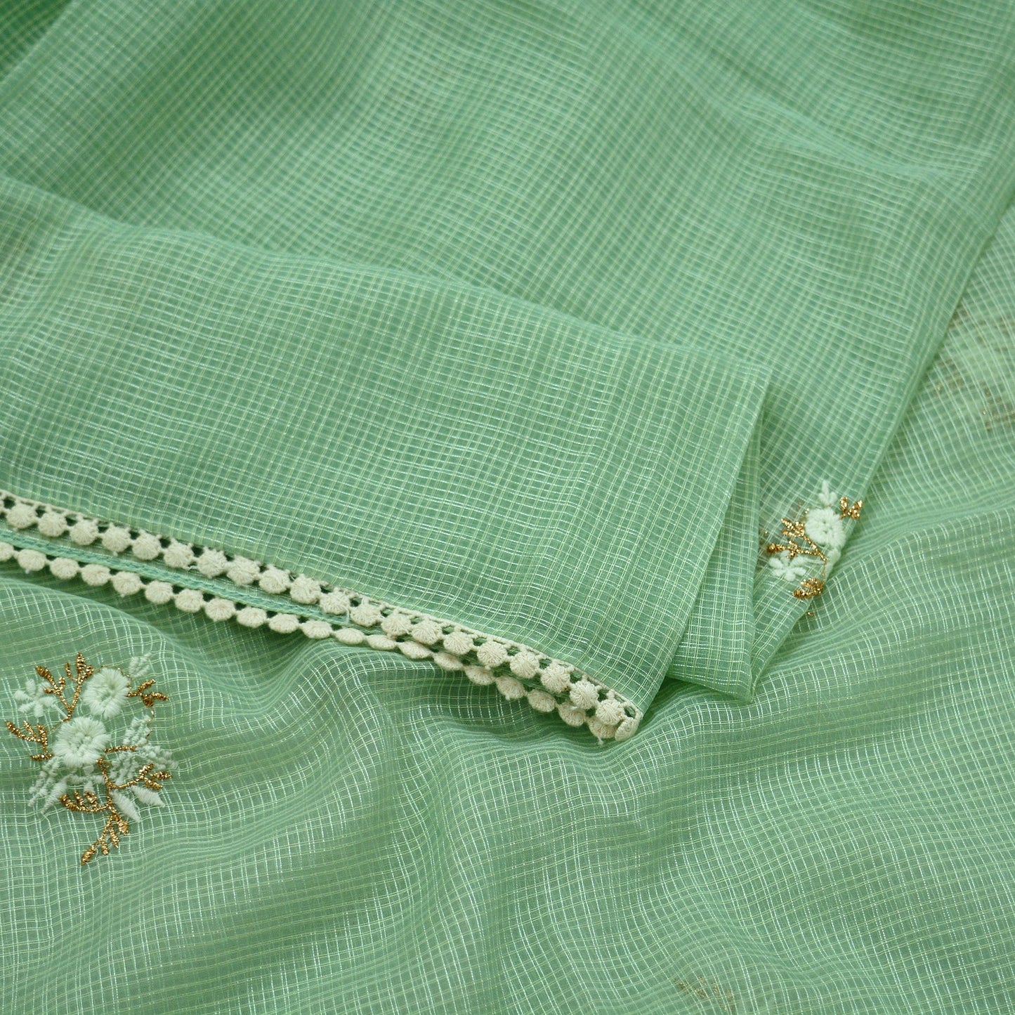 Indian Vintage Dupatta Green Long Stole Pure Silk Hand Embroidered Woven Fabric Scarves Veil Scarf Wrap Soft Hijab Party wear veil