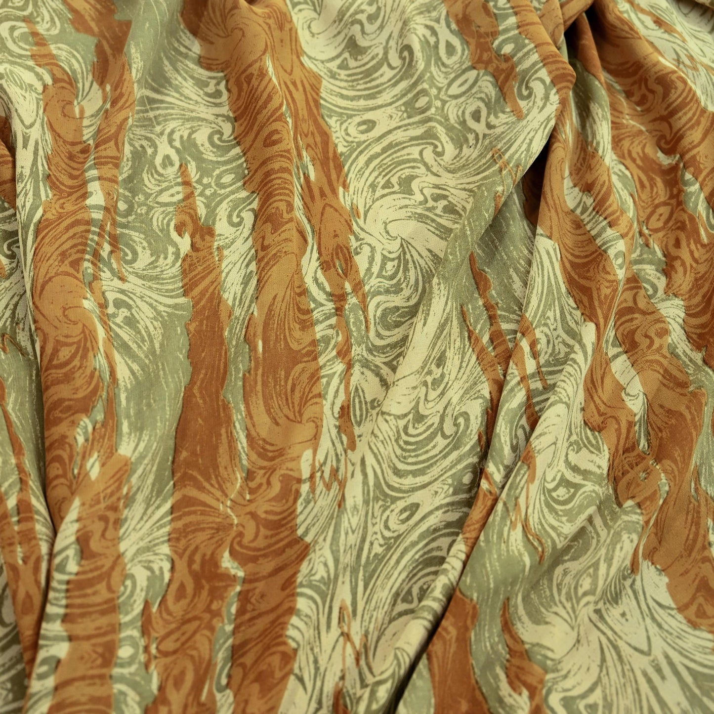 Indian Vintage Sari Beige & Black Pure Georgette Silk Printed Sarees Craft Fabric Sewing 5Yd Soft Dress Making Crafting Quilting Upcycle