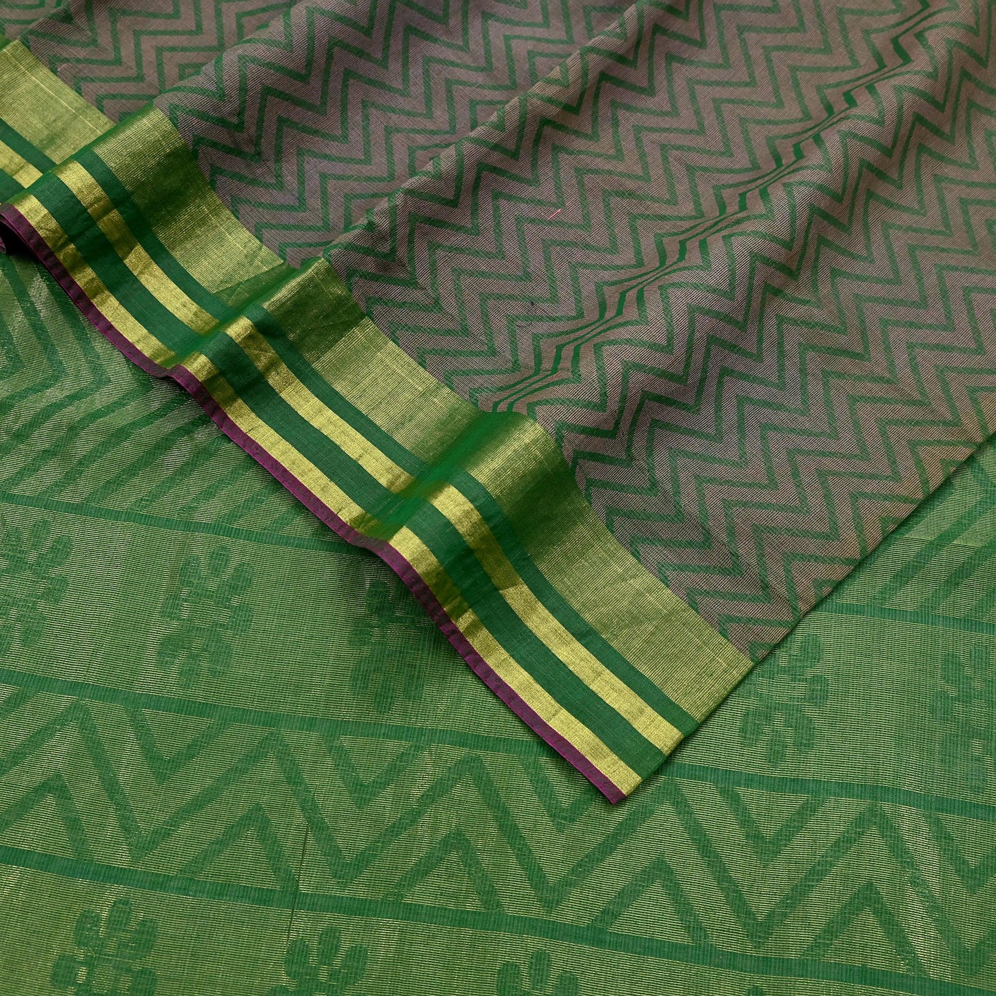 Indian Vintage Sarees Green 100% Pure Silk  Hand Woven Sari Craft Fabric 5Yd Ethnic Floral Zari Dress making Crafting Upcycle