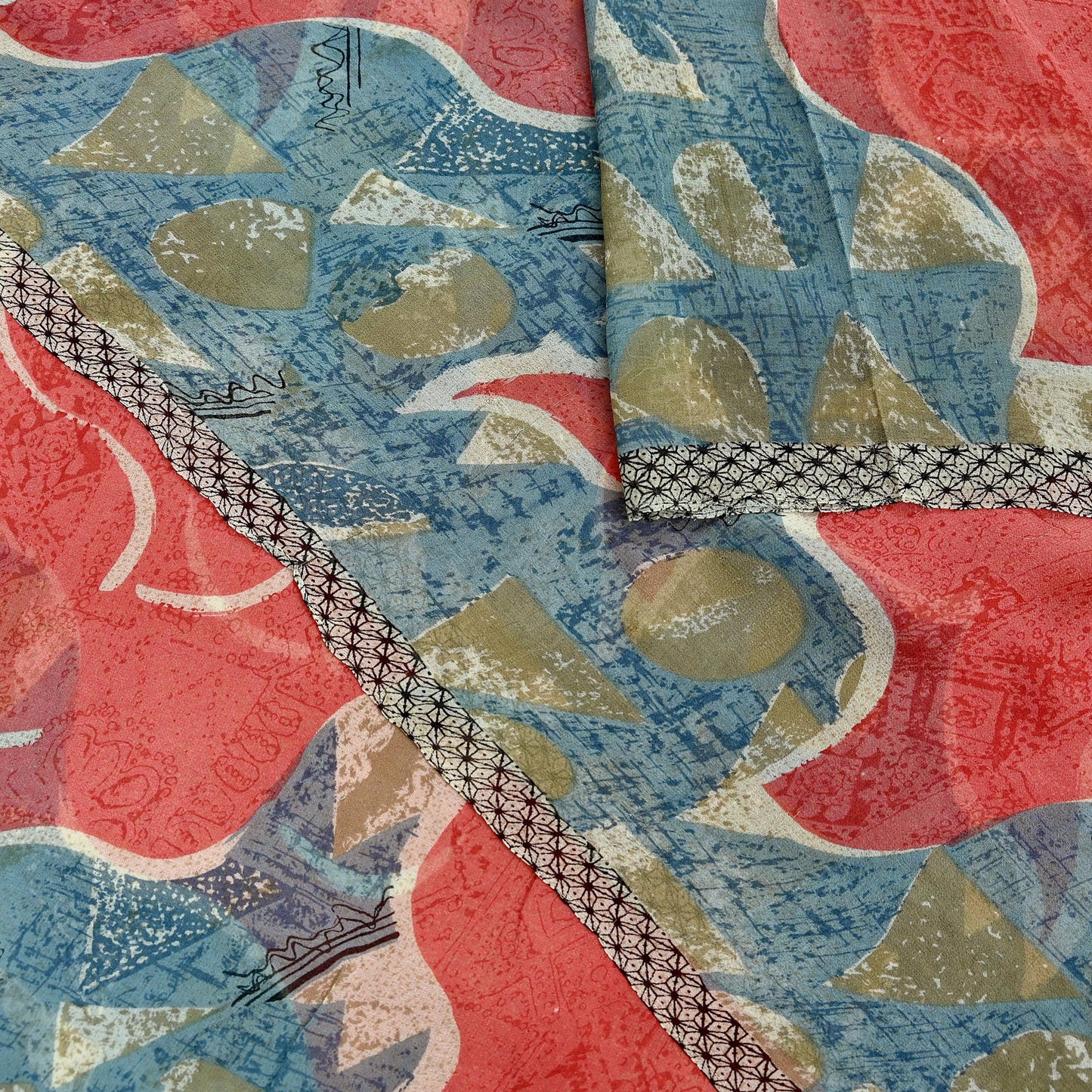 Indian Vintage Sari Pink Pure Georgette Silk Printed Saree Craft Fabric Sewing 5Yd Soft Light Dress Making Crafting Quilting Upcycle