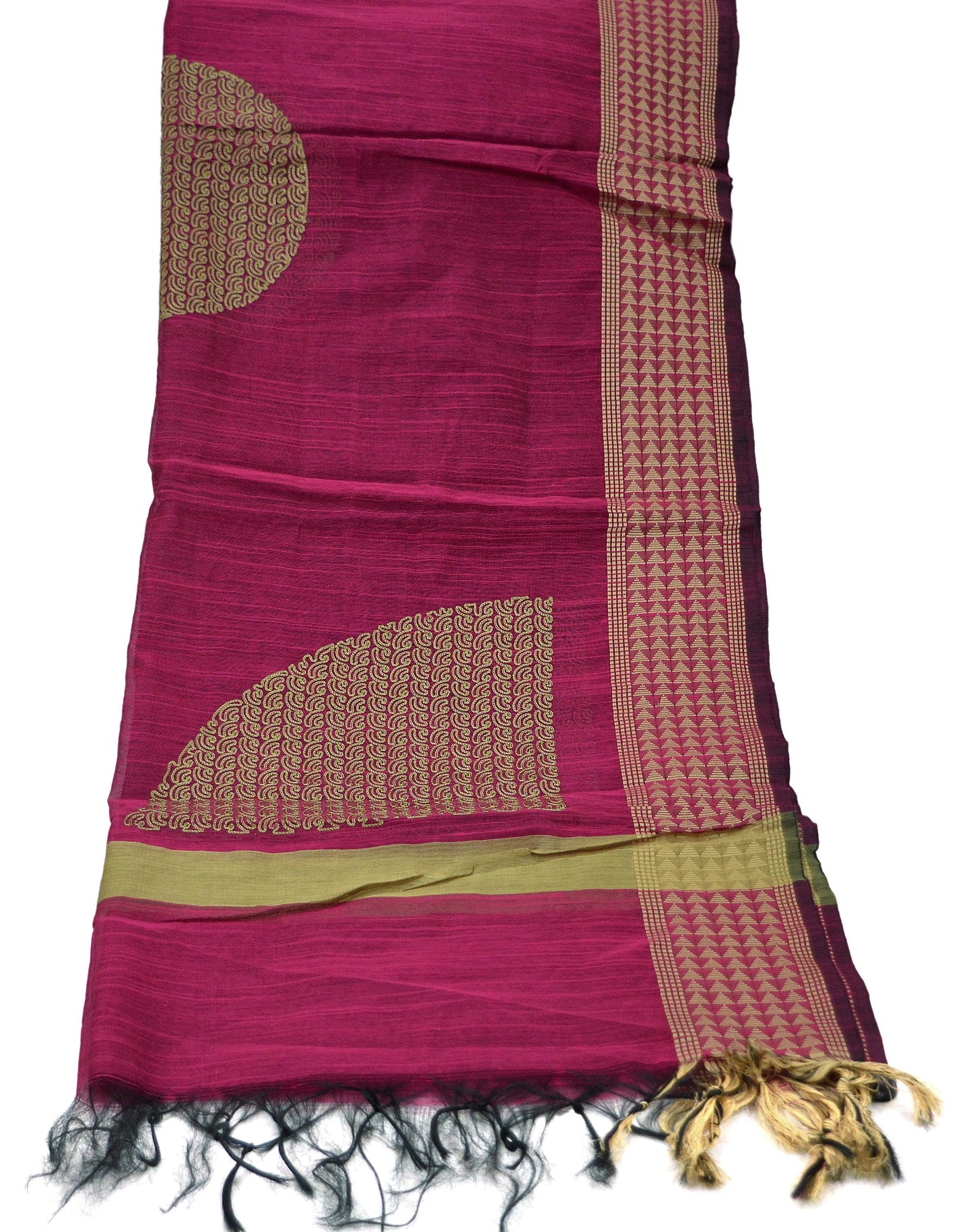 Indian Vintage Dupatta Pink Long Stole Hand Embroidery Chanderi Scarves Veil Wrap Boho