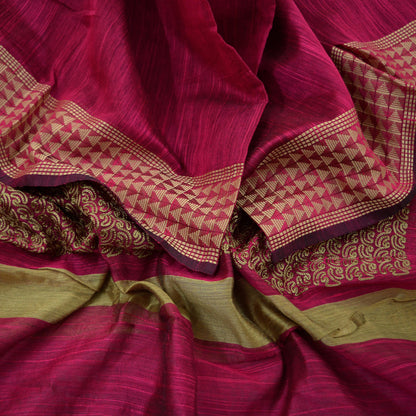 Indian Vintage Dupatta Pink Long Stole Hand Embroidery Chanderi Scarves Veil Wrap Boho