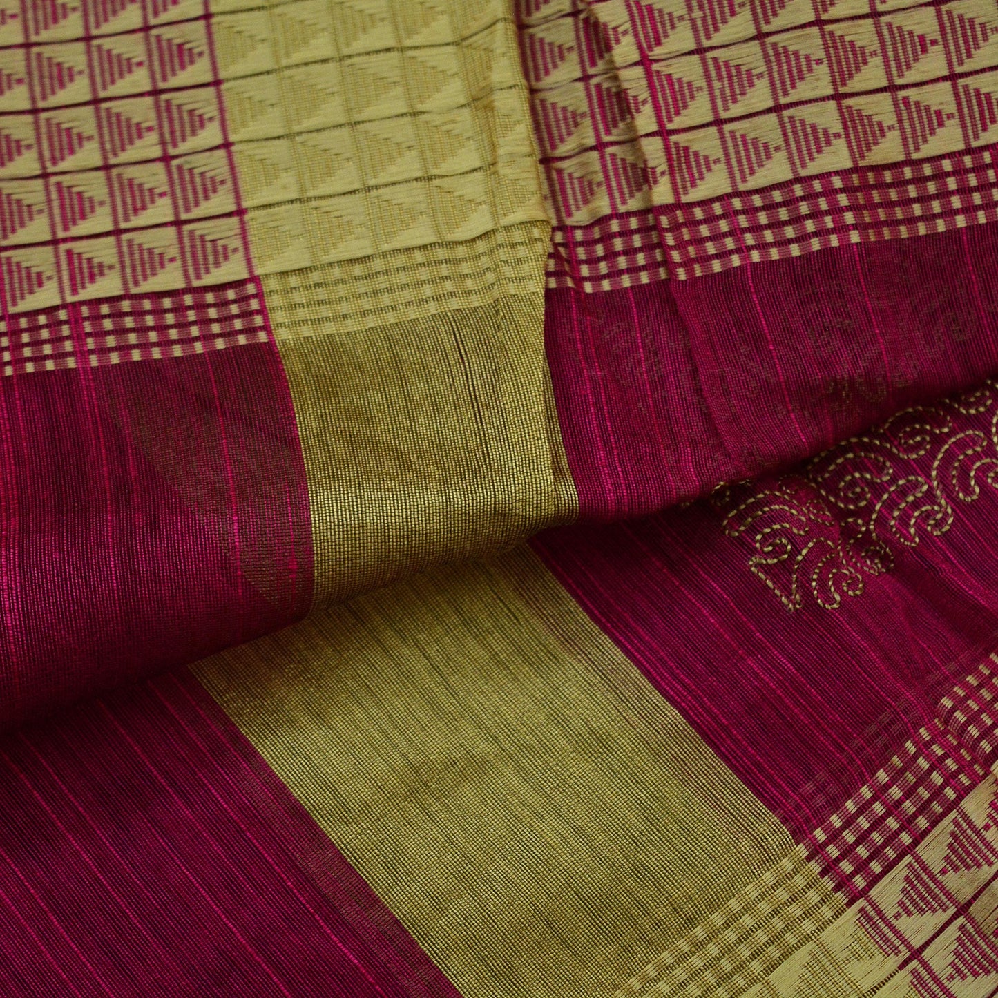 Indian Vintage Dupatta Pink Long Stole Hand Embroidery Chanderi Scarves Veil Wrap Boho