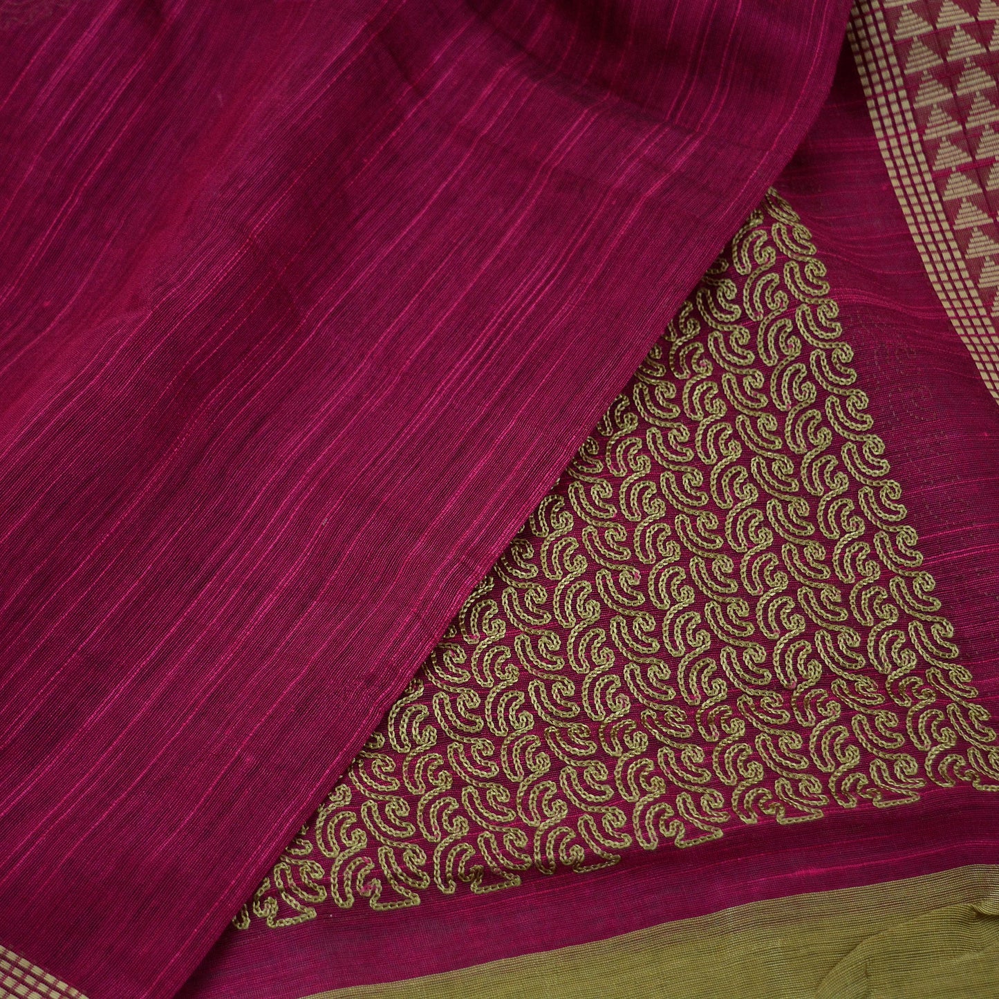 Indian Vintage Dupatta Pink Long Stole Hand Embroidery Chanderi Scarves Veil Wrap Boho