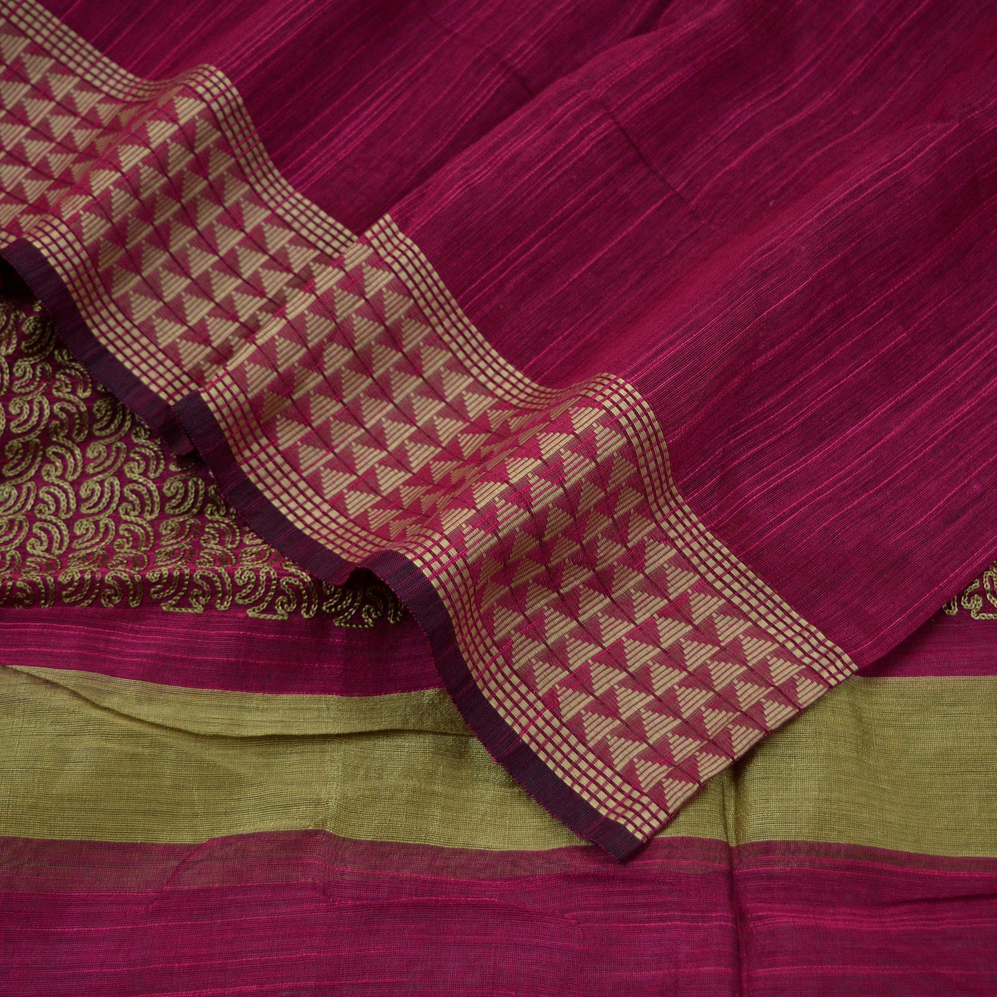 Indian Vintage Dupatta Pink Long Stole Hand Embroidery Chanderi Scarves Veil Wrap Boho