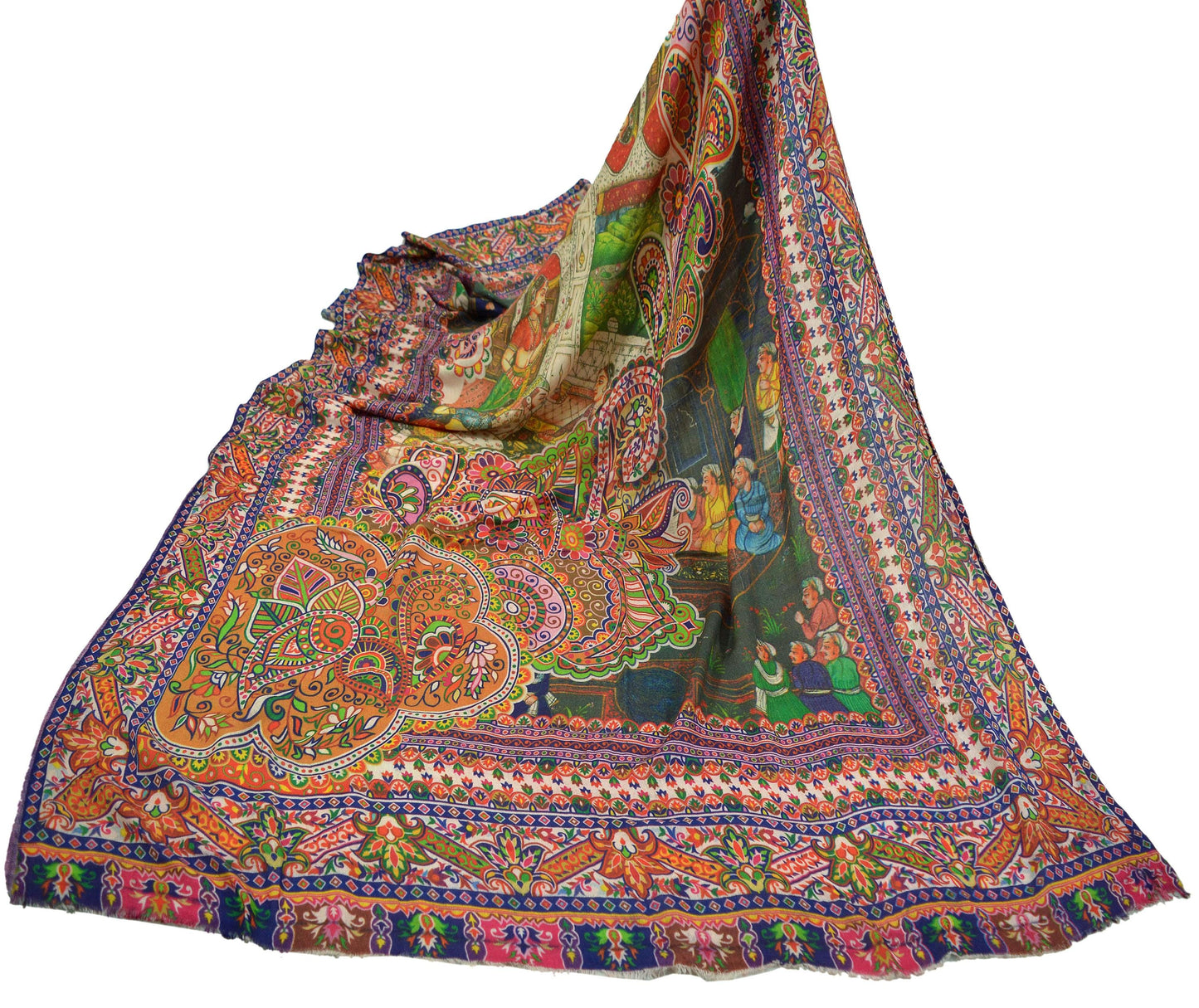 Indian Vintage Multi Dupatta Long Stole Digital Printed Hijab Blend Cotton Scarves Veil Soft Wrap Boho