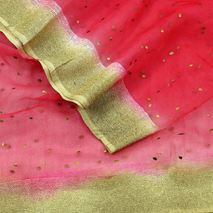 Indian Vintage Dupatta Red Long Stole Organza Woven Hand Painted Scarves Veil Zari Soft Floral Design