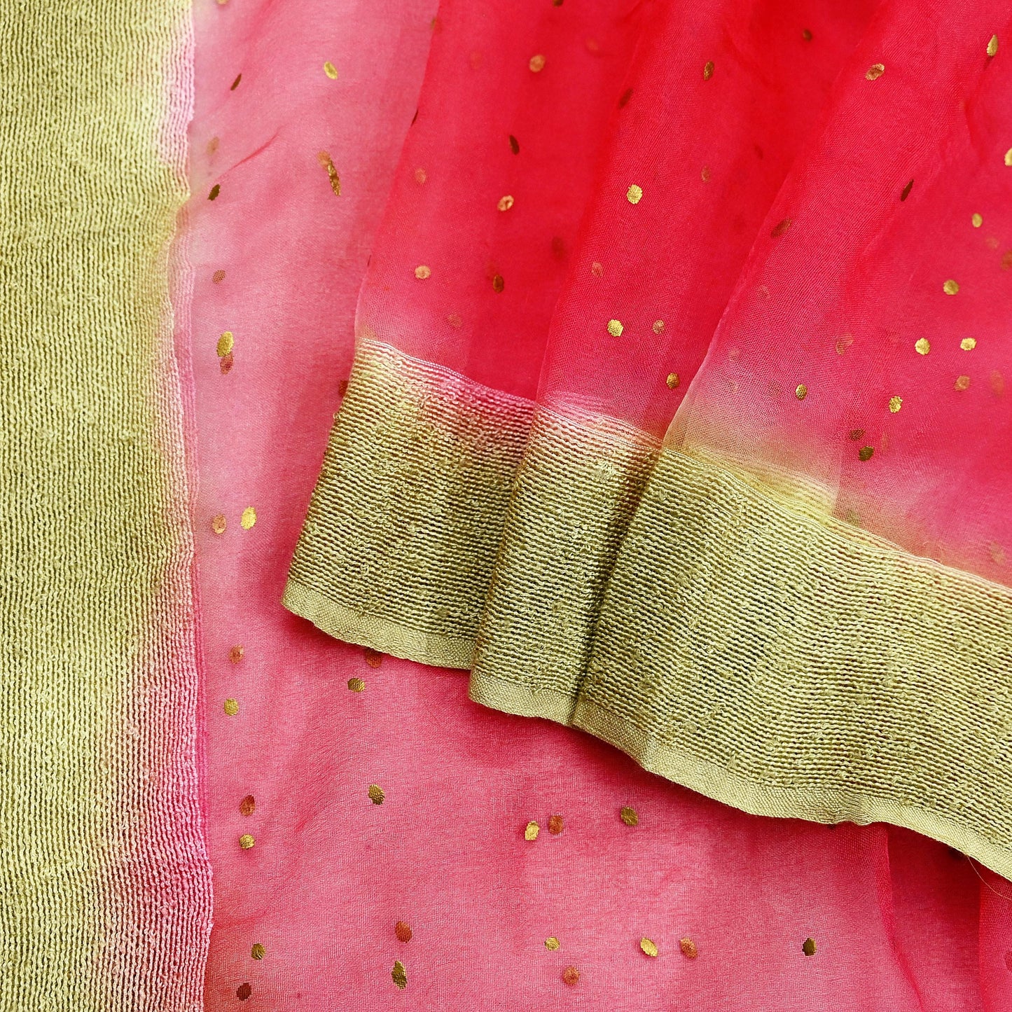 Indian Vintage Dupatta Red Long Stole Organza Woven Hand Painted Scarves Veil Zari Soft Floral Design
