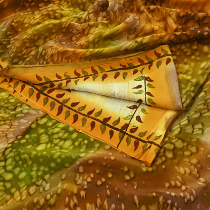 Indian Vintage Multi Saree Pure Crepe Silk Printed Sari Craft Fabric 5yd Sewing Floral Soft Wrap Crafting Quilting Dress making Upcycle