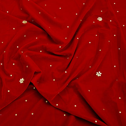 Indian Vintage Heavy Wedding Red Dupatta Velvet Long Stole Hand Embroidered Scarves Zari Hijab Veil Wrap Wedding dupatta