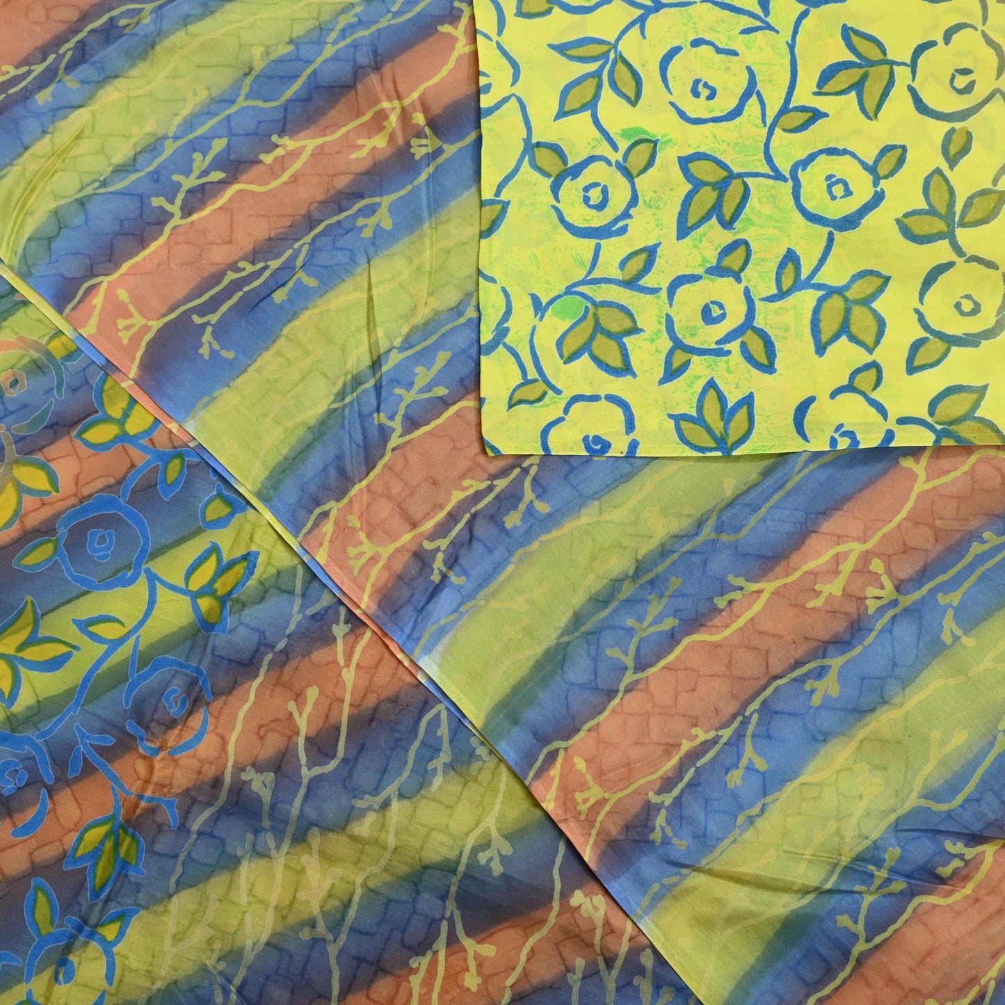 Indian Vintage Sari Yellow 100% Pure Silk Printed Sarees Craft Fabric 5yd Sewing DressMaking Soft Abstract Dress making Quilting Crafting
