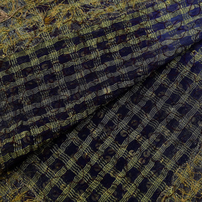 Indian Vintage Heavy Purple Dupatta Blend Georgette Long Stole Hand Embroidered Scarf Zardozi/Dabka Wedding/Bridal Veil Hijab