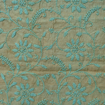 Indian Vintage Beige Dupatta Long Stole Pure silk Handmade Chikankari Scarves Veil Scarf Wrap Zari Floral Design