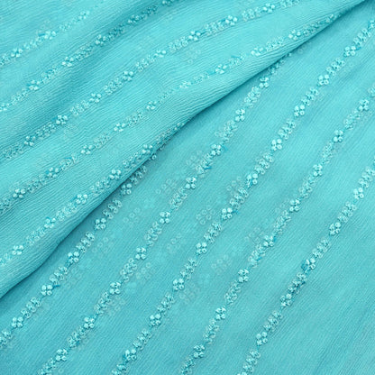 Indian Vintage Green Dupatta Pure silk Long Stole Hand Embroidered Scarves Floral Design Stole Veil Wrap Zari Sequins
