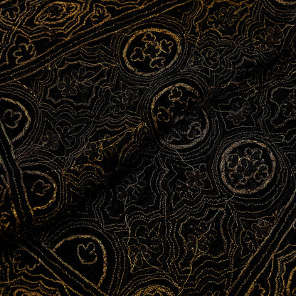 Indian Vintage Heavy Wedding Black Dupatta Pure Organza Silk Long Stole Hand Embroidered Scarves Zardozi Zari Bridal Veil Wrap Hijab