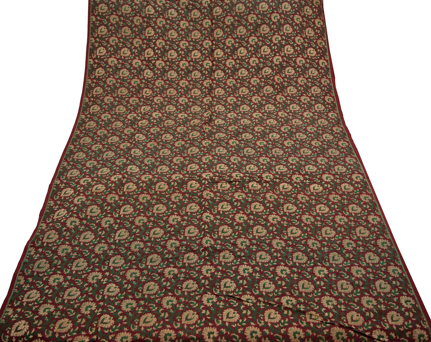 Indian Maroon Color Artificial Silk Hand Woven Brocade Banarasi Zari Work Design Fabric Used in Different Designing in Multi Apparels.
