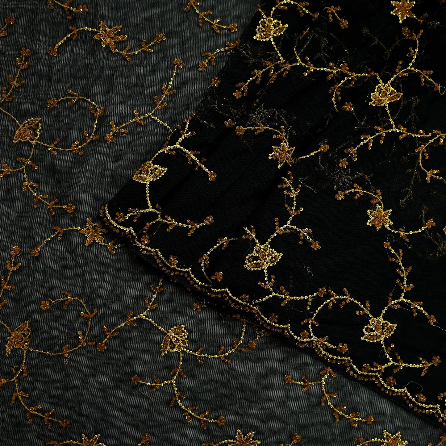 Indian Vintage Heavy Sari Black Net/Mesh Embroidered Sarees Fabric 5Yd Sewing Soft Floral Craft Fabric Dress making Crafting Bollywood sari