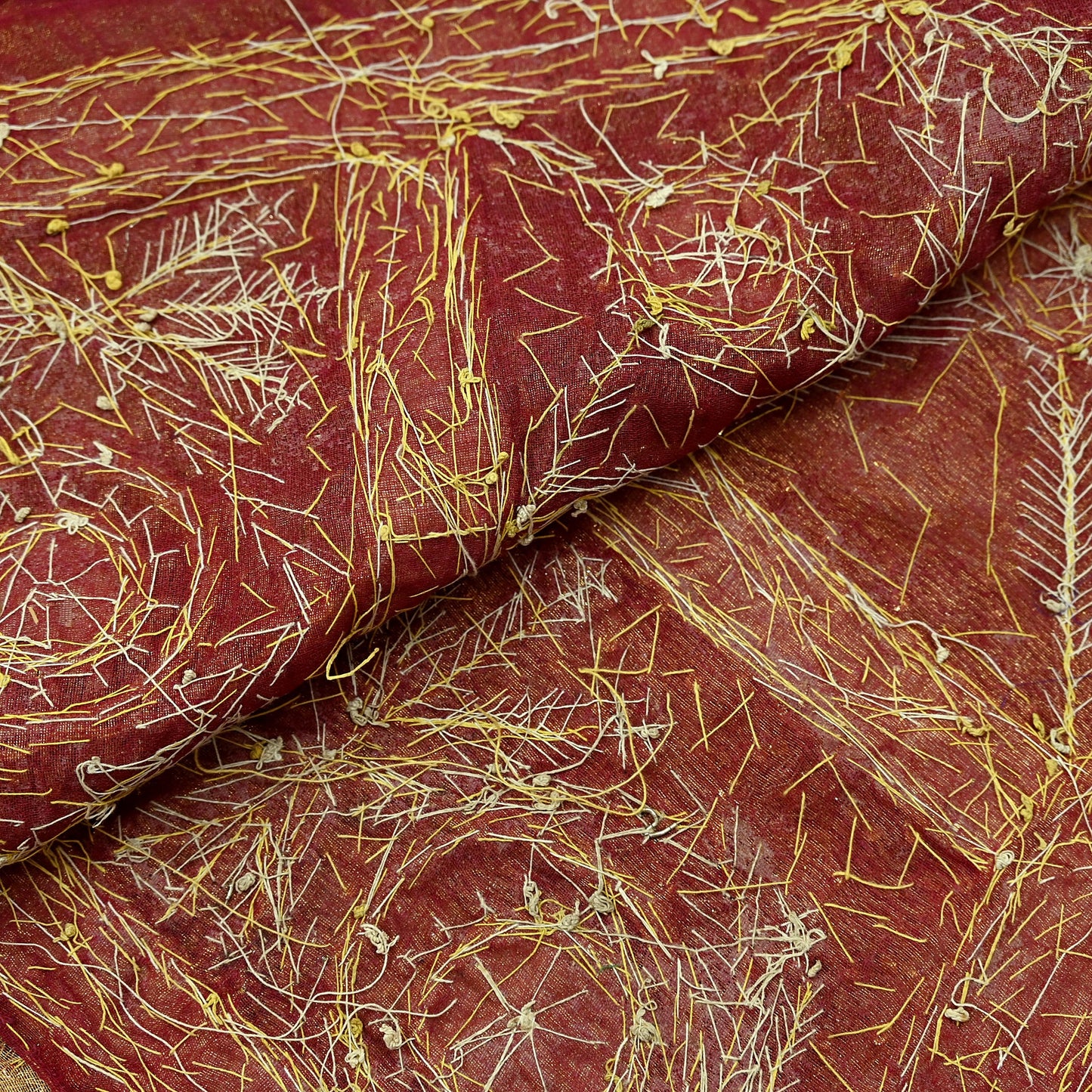 Indian Vintage Heavy Dupatta Golden Pure Tissue Silk Long Stole Hand Embroidered Scarves Zari Zardozi/Dabka Wedding/Bridal Wear
