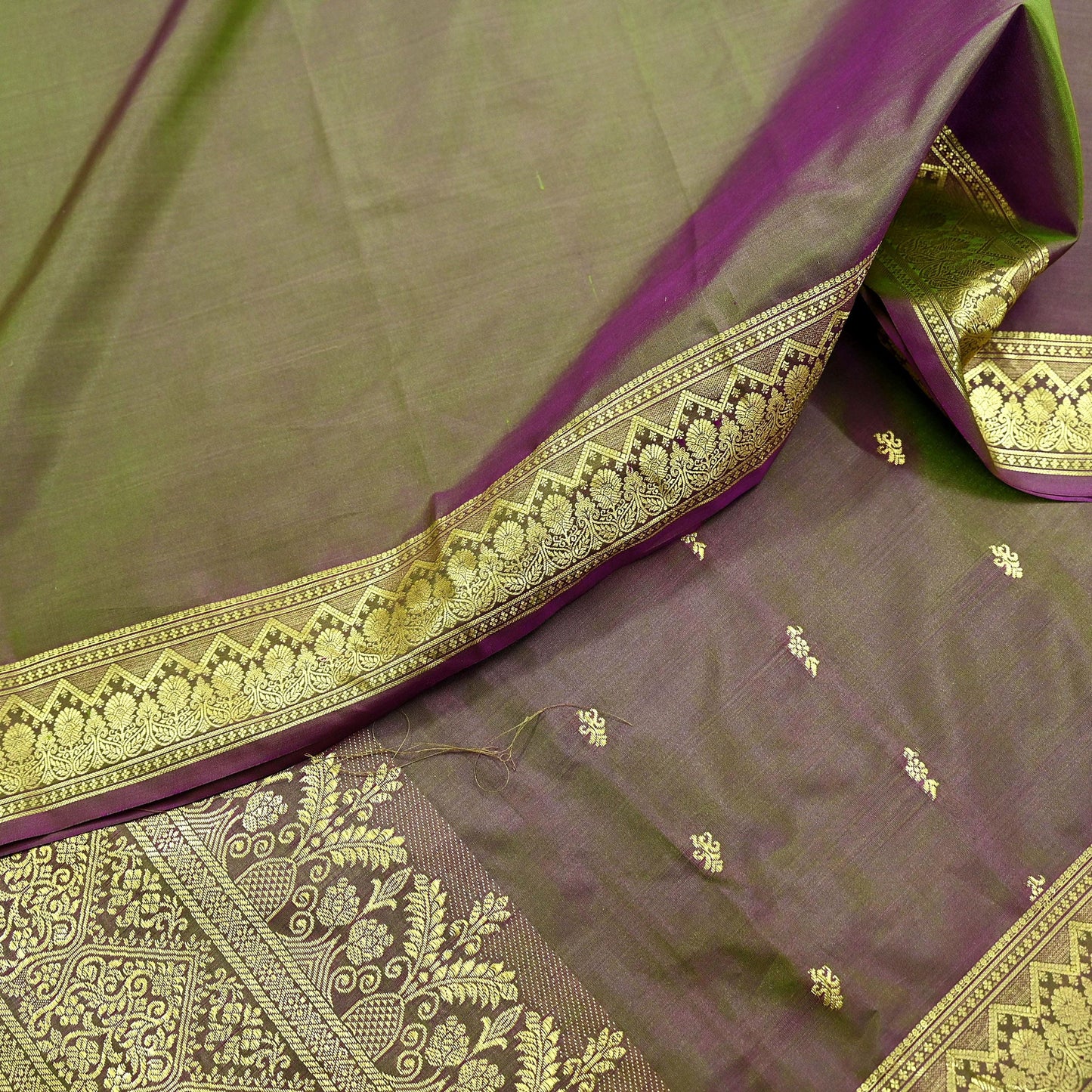 Indian Vintage Sari Green & Purple Artificial Silk Hand Woven Sarees 5yd Ethnic Elephants Craft Fabric Sewing Sarees Dress making Crafting